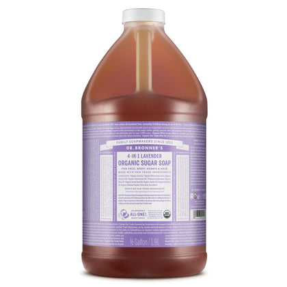 Dr. Bronner's Organic Sugar Soap Lavender 64 oz front view