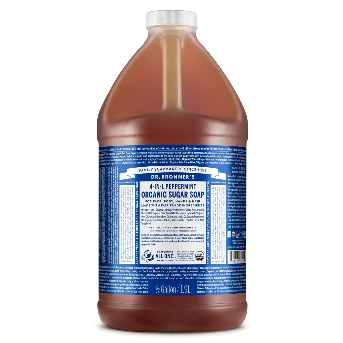 Dr. Bronner's Organic Sugar Soap Lavender 64 oz front view