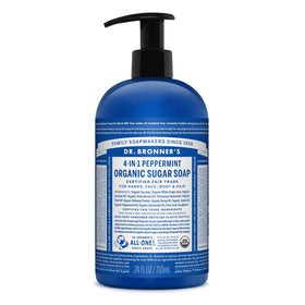 Dr. Bronner's Organic Sugar Soap Peppermint 24oz front view