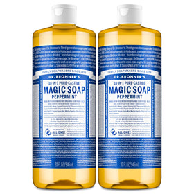 Dr. Bronner's Peppermint Pure-Castile Liquid Soap 32 oz front view