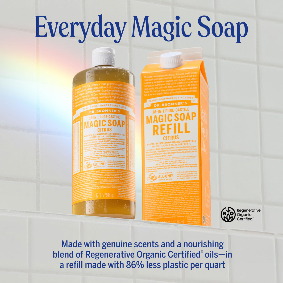Dr. Bronner's Pure-Castile Liquid Soap Citrus pour detail
