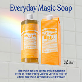 Dr. Bronner's Pure-Castile Liquid Soap Citrus pour detail