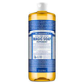 Dr. Bronner's Pure-Castile Liquid Soap Peppermint 32oz front view