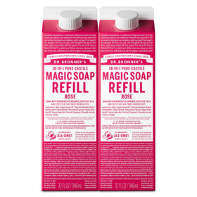 Dr. Bronner's Pure-Castile Liquid Soap Refill Rose 32 oz front view