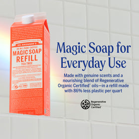 Dr. Bronner's Pure-Castile Liquid Soap Refill Tea Tree 32 oz back view