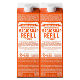 Dr. Bronner's Pure-Castile Liquid Soap Refill Tea Tree 32 oz front view
