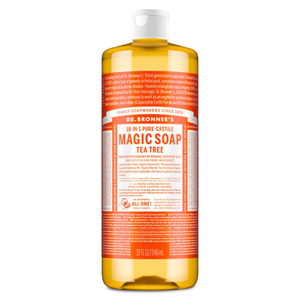 Dr. Bronner's Pure-Castile Liquid Soap Tea Tree 32 oz front view