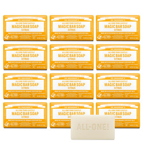 Dr. Bronner's Pure-Castile Magic Bar Soap 12 pack Citrus front view