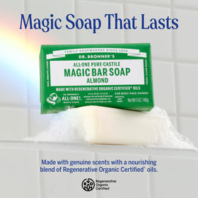 Dr. Bronner's Pure-Castile Magic Bar Soap Almond side view