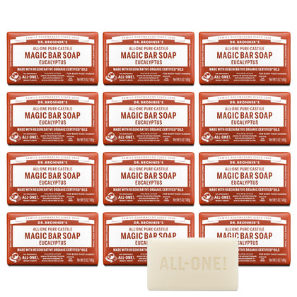 Dr. Bronner's Pure-Castile Magic Bar Soap Eucalyptus front view