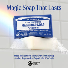 Dr. Bronner's Pure-Castile Magic Bar Soap Peppermint 5oz back view