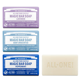 Dr. Bronner's Pure-Castile Magic Bar Soap Peppermint front view