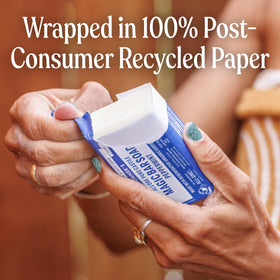 Dr. Bronner's Pure-Castile Magic Bar Soap Peppermint in bathroom setting