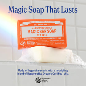 Dr. Bronner's Pure-Castile Magic Bar Soap Tea Tree packaging