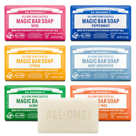 Dr. Bronner's Pure-Castile Magic Bar Soaps variety pack front view
