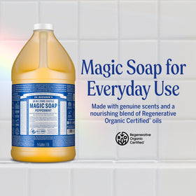 Dr. Bronner's Pure-Castile Magic Liquid Soap Peppermint back view