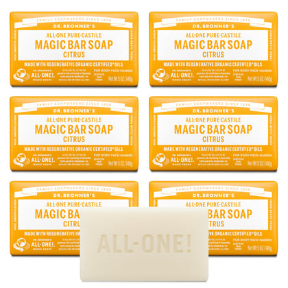 Dr. Bronner's Pure-Castile Magic Soap Bar Citrus front view