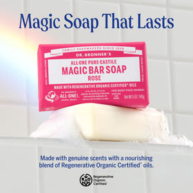 Dr. Bronner's Pure-Castile Magic Soap Bars Rose packaging