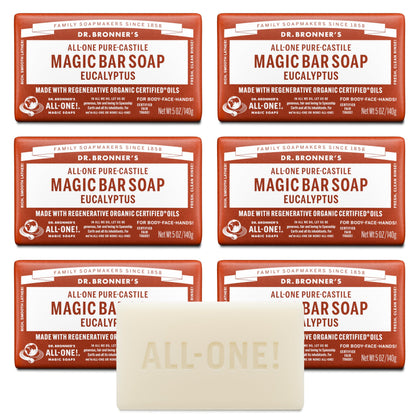 Dr. Bronner's Pure-Castile Soap Bar Eucalyptus front view