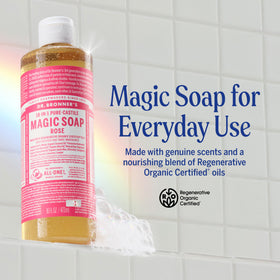 Dr. Bronner's Rose Pure-Castile Liquid Soap 32 oz back view
