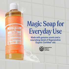 Dr. Bronner's Tea Tree Pure-Castile Liquid Soap 16 oz back view