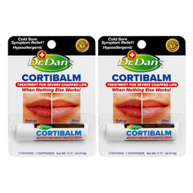 Dr. Dan's Cortibalm 2 Pack 1% Hydrocortisone Lip Balm front view
