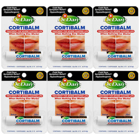 Dr. Dan's Cortibalm 6-Pack front view showing all lip balm tubes