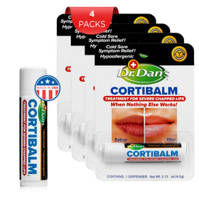 Dr. Dan's Cortibalm application on lips