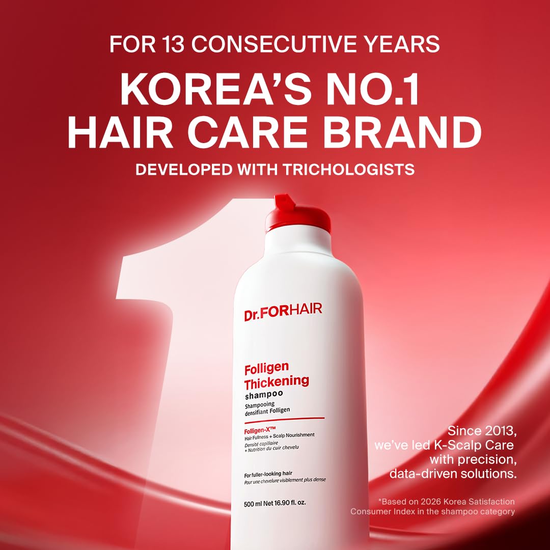 DR.FORHAIR Folligen Thickening Shampoo back view with ingredient list