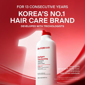 DR.FORHAIR Folligen Thickening Shampoo back view with ingredient list