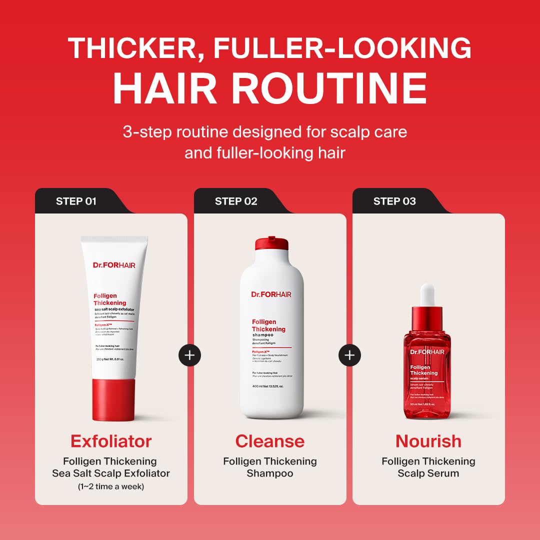 DR.FORHAIR Folligen Thickening Shampoo with other hair care products