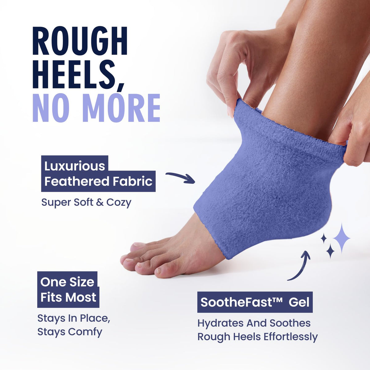 Dr. Frederick's Fuzzy Heel Socks displayed with essential oils