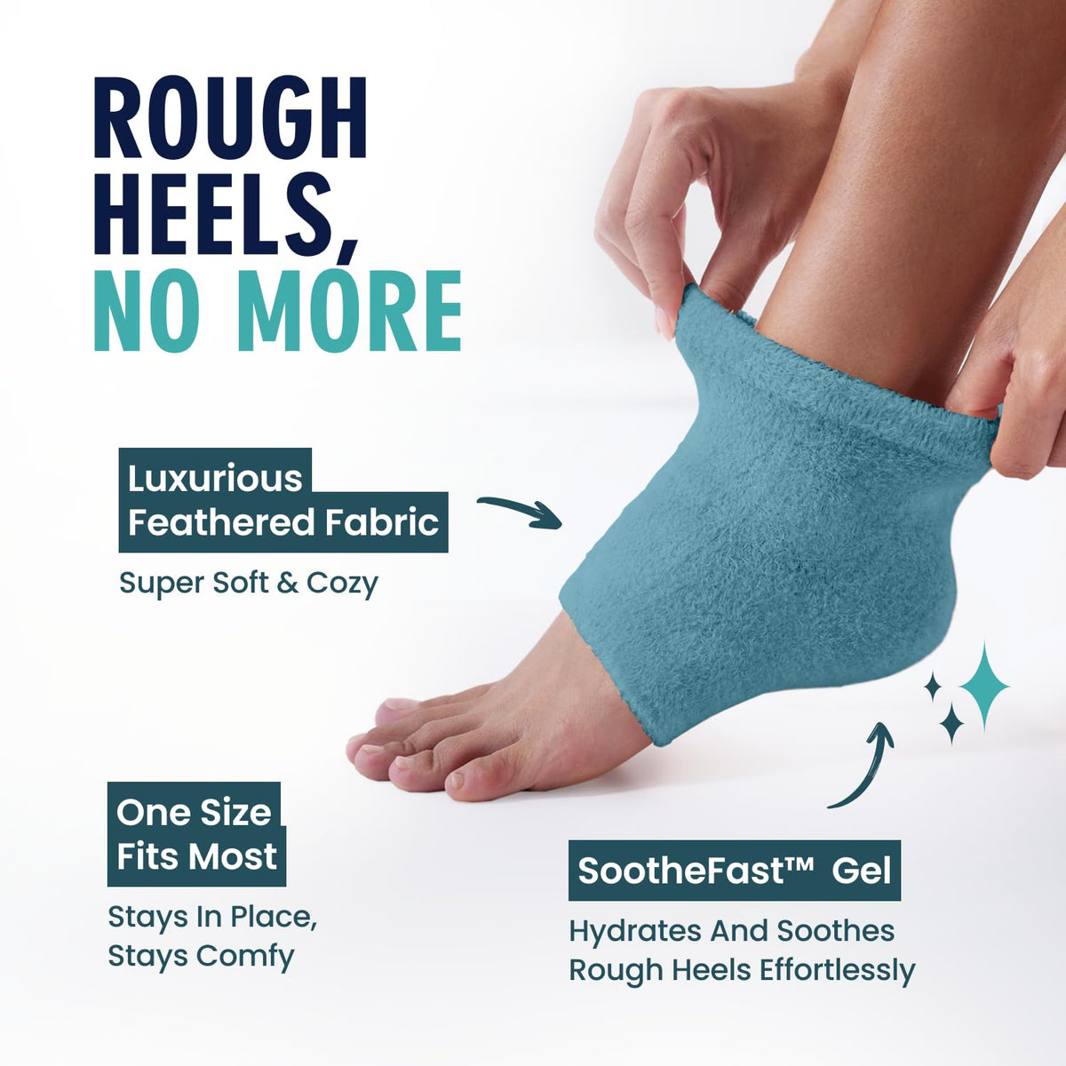 Dr. Frederick's Fuzzy Heel Socks displayed with essential oils