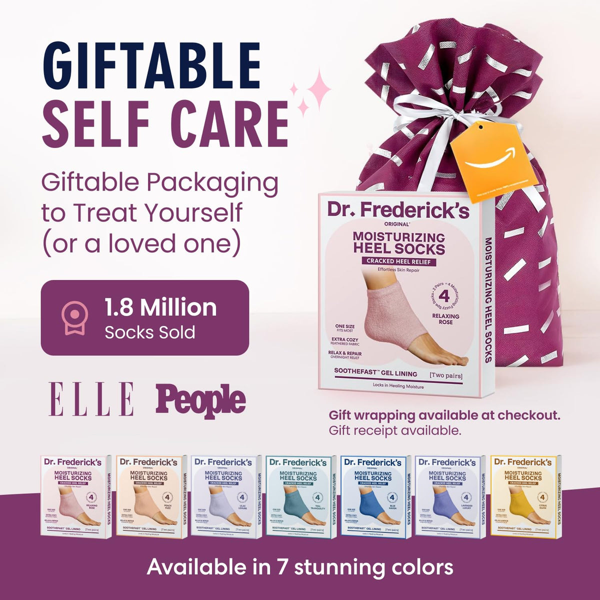 Dr. Frederick's Fuzzy Heel Socks in use during a spa night