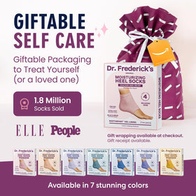 Dr. Frederick's Fuzzy Heel Socks in use during a spa night