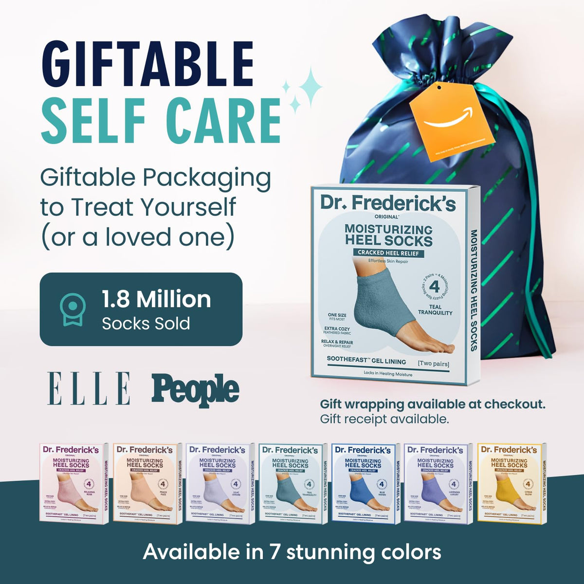 Dr. Frederick's Fuzzy Heel Socks in use during a spa night