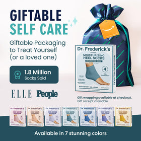 Dr. Frederick's Fuzzy Heel Socks in use during a spa night