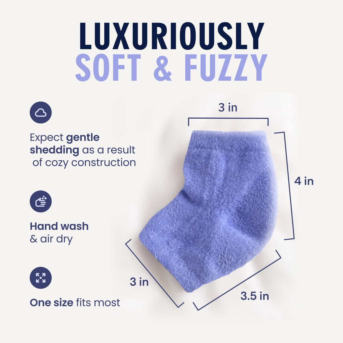 Dr. Frederick's Fuzzy Heel Socks on a bed for relaxation
