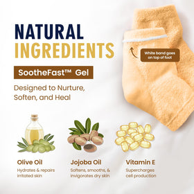 Dr. Frederick's Fuzzy Heel Socks packaging with Citrus Glow design