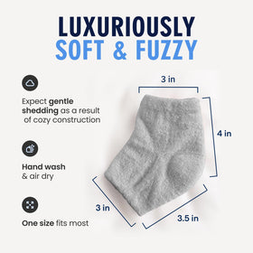 Dr. Frederick's Fuzzy Heel Socks showcasing toeless design