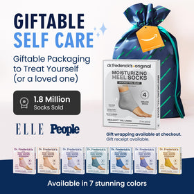 Dr. Frederick's Fuzzy Heel Socks with a foot cream for support results
