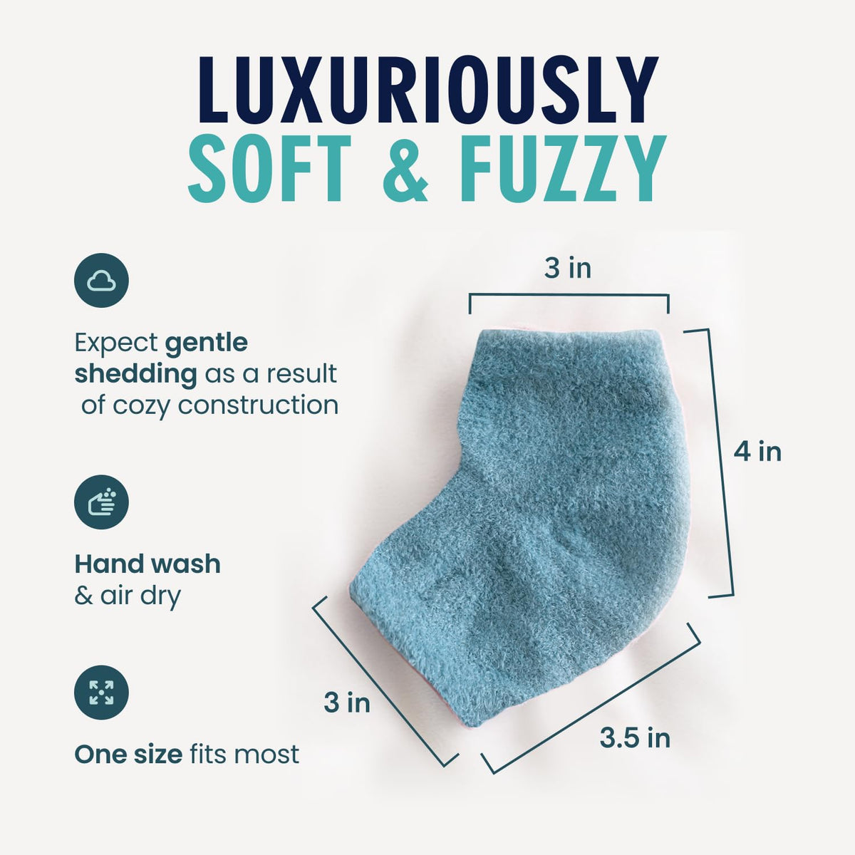 Dr. Frederick's Fuzzy Heel Socks with a relaxing bath setup