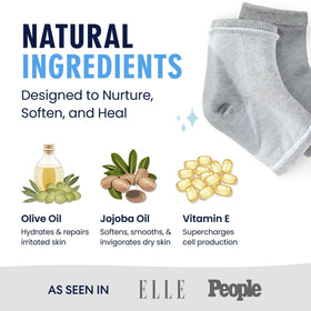 Dr. Frederick's heel socks with Aloe and Jojoba Oil ingredients