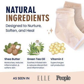 Dr. Frederick's Moisturizing Heel Socks in use on a foot