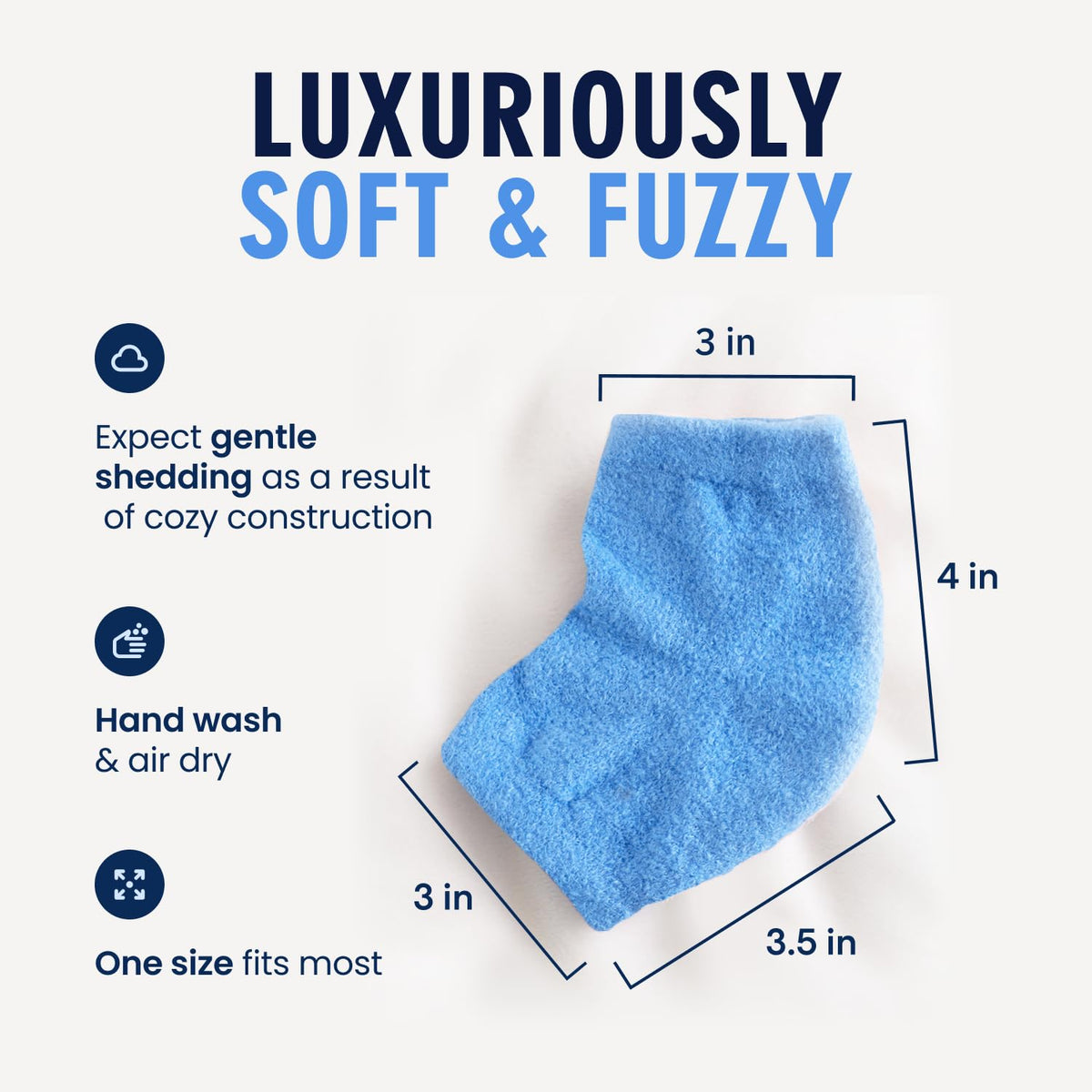 Dr. Frederick's Original Fuzzy Heel Socks displayed with foot care products