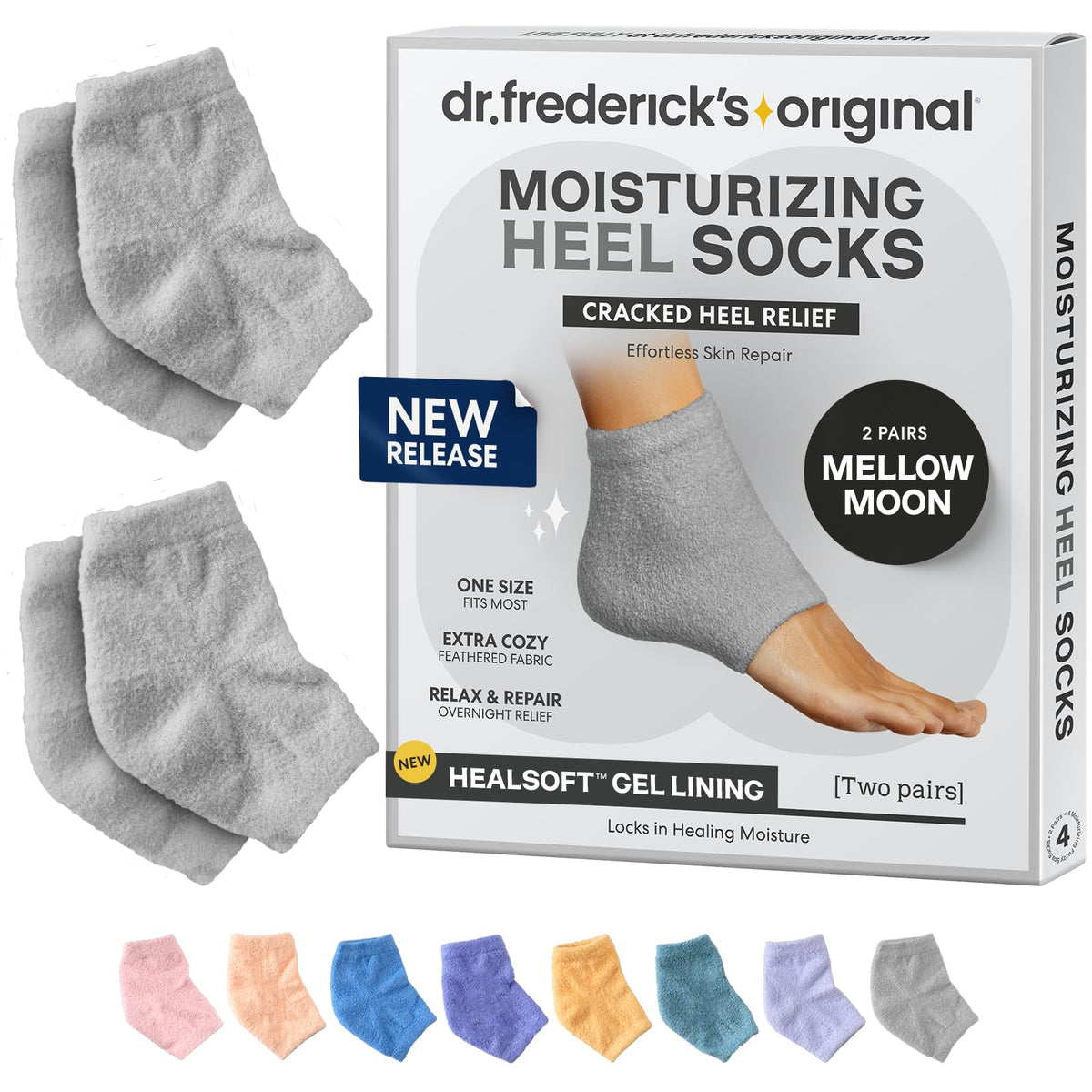 Dr. Frederick's Original Fuzzy Heel Socks in Mellow Moon front view