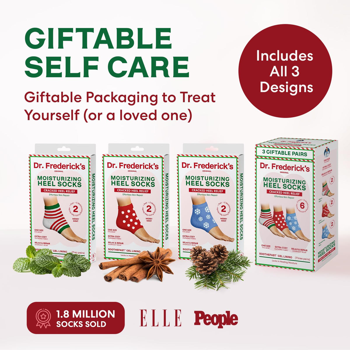 Dr. Frederick's Original Fuzzy Heel Socks packaging