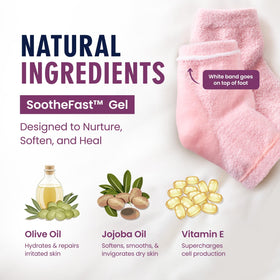 Dr. Frederick's Original Fuzzy Heel Socks showing moisturizing gel