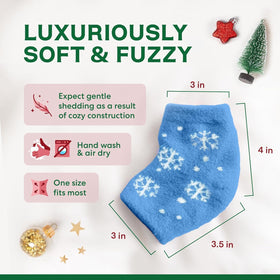 Dr. Frederick's Original Fuzzy Heel Socks worn on feet