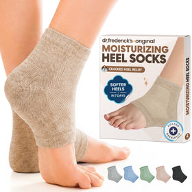 Dr. Frederick's Original Moisturizing Heel Socks beige shea front view